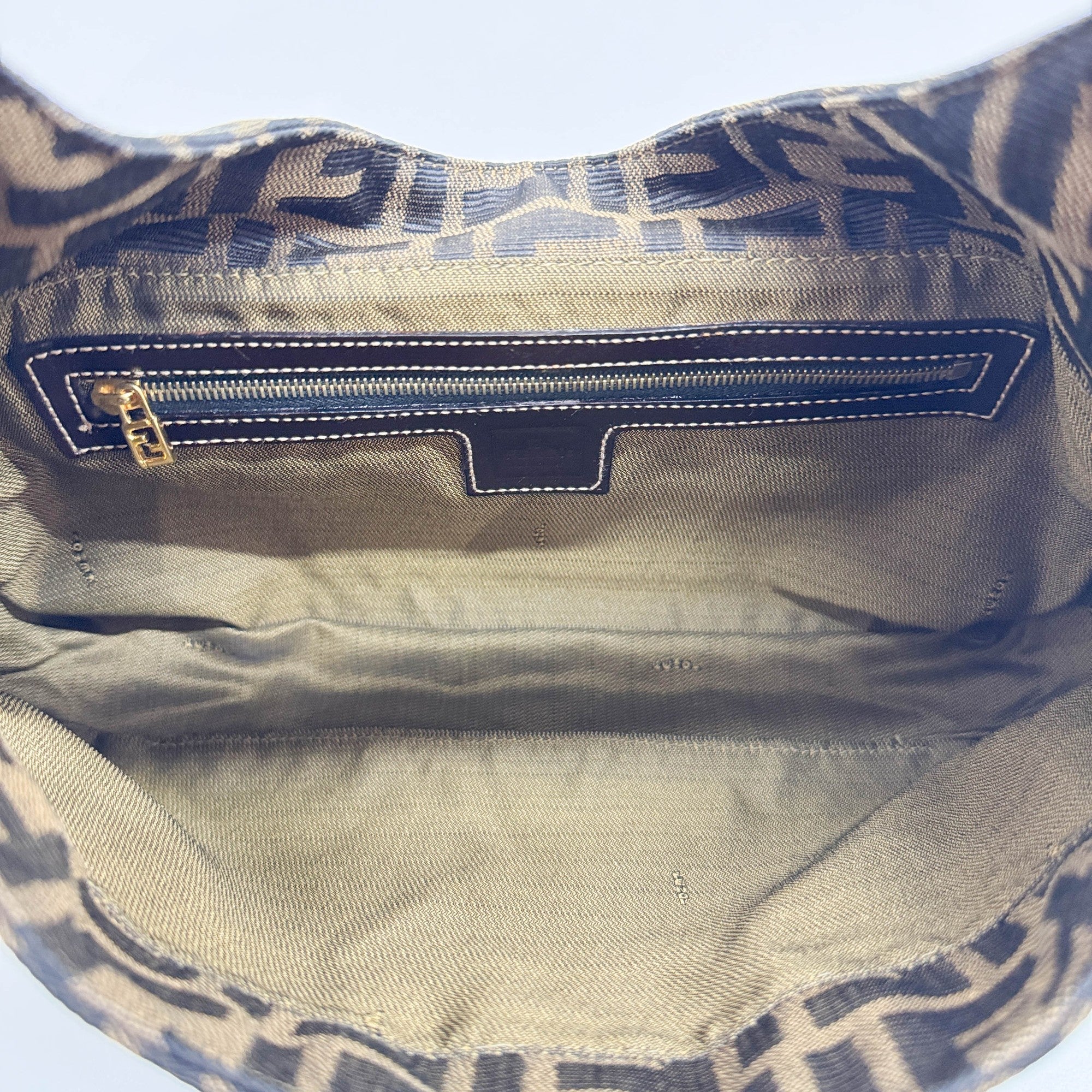 Brown Zucca Canvas Shoulder Bag