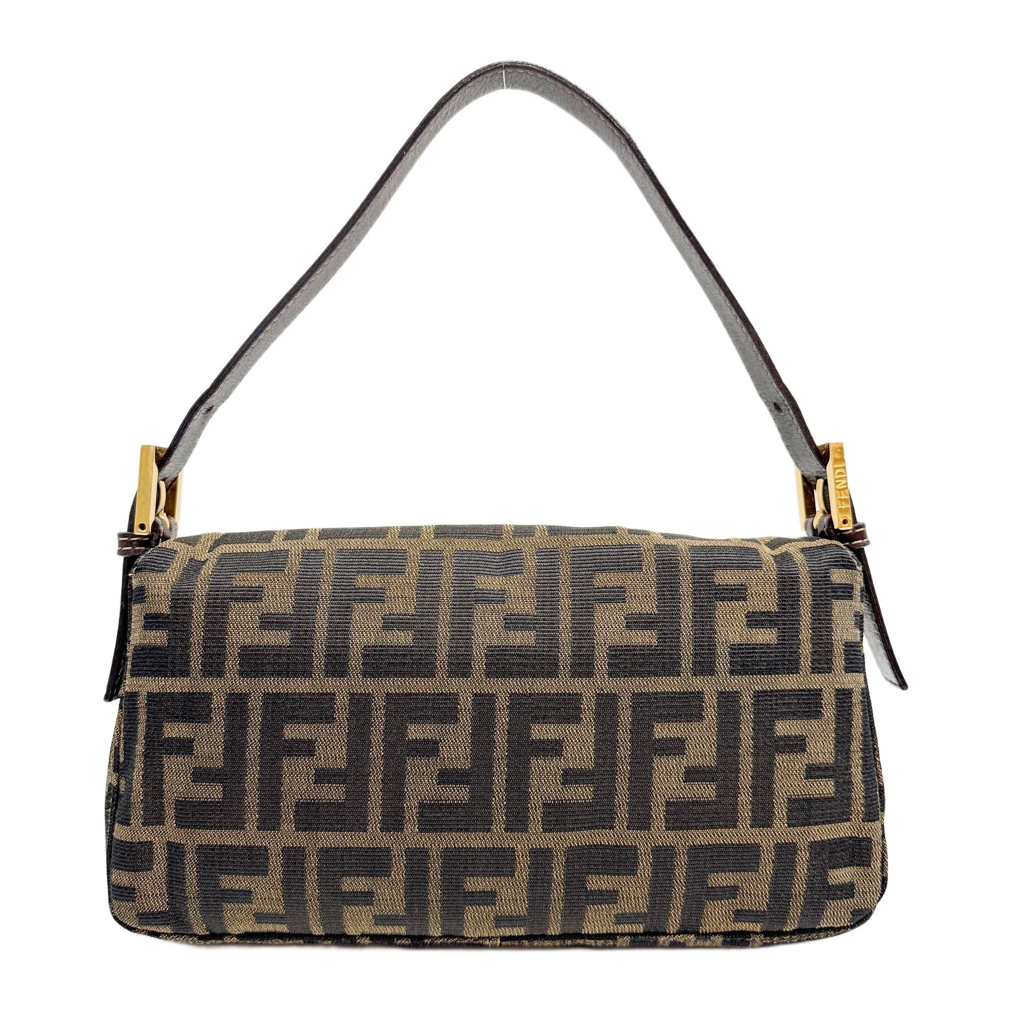 Baguette Brown Zucca Canvas Shoulder Bag