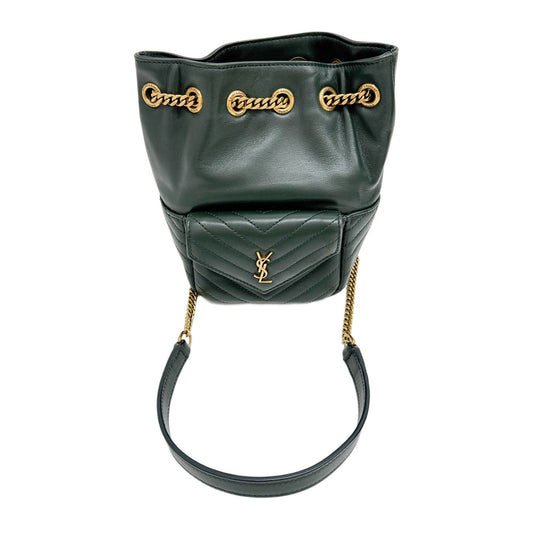 Mini Joe Dark Green Leather Bucket Bag