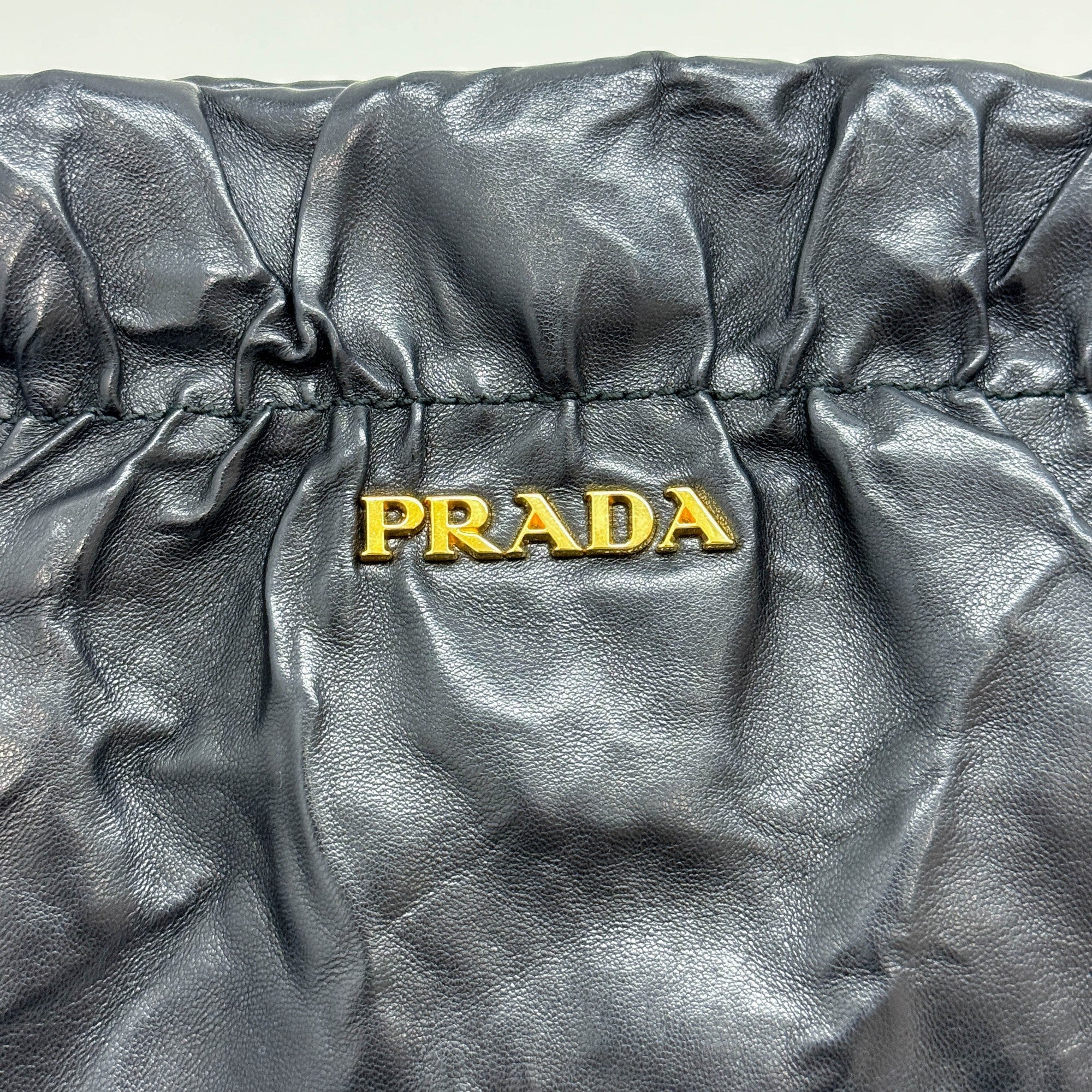 Bow Black Leather Clutch Bag