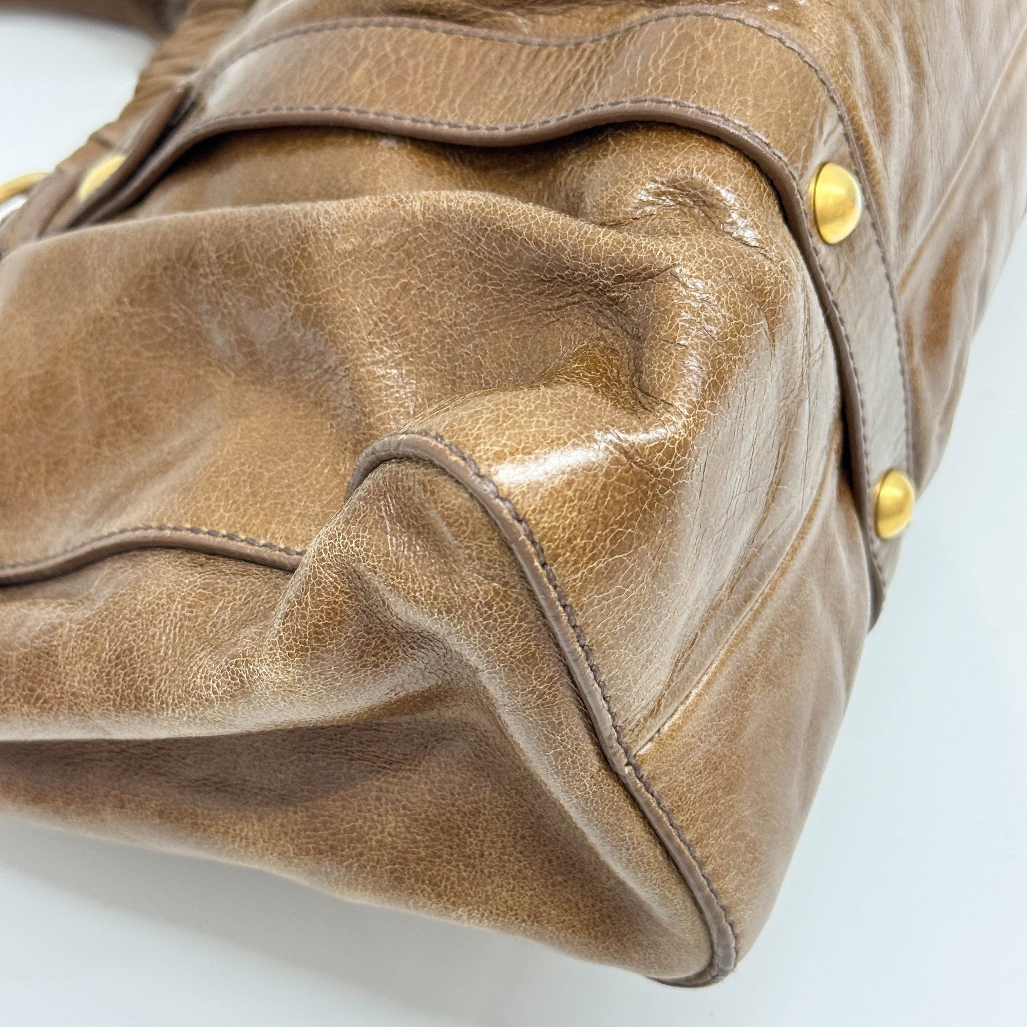 Vitello Brown Leather Two-Way Bag