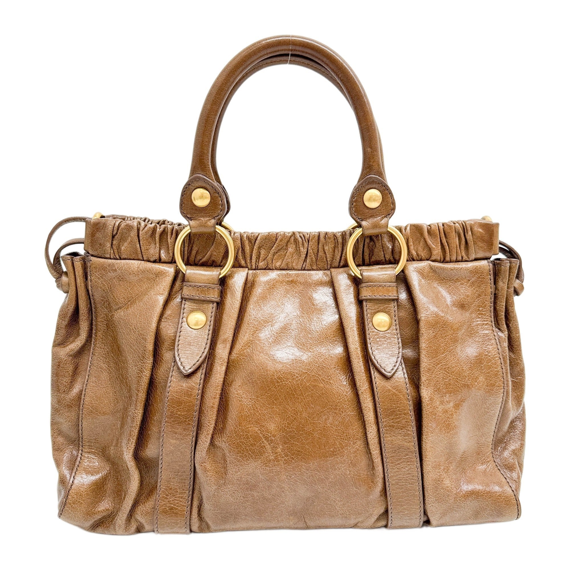 Vitello Brown Leather Two-Way Bag