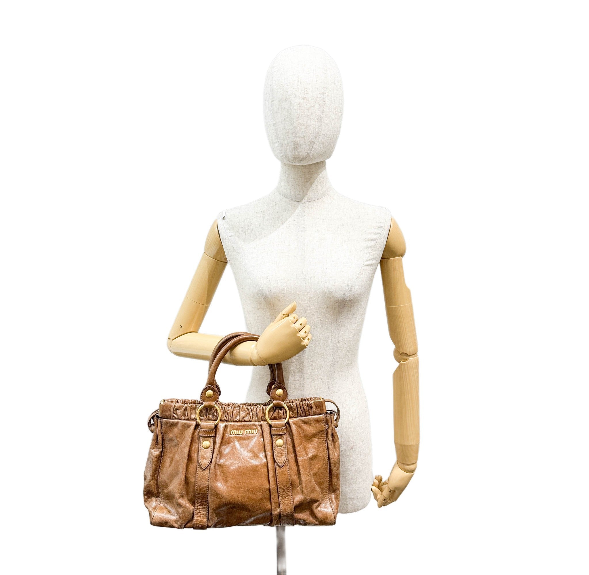 Vitello Brown Leather Two-Way Bag