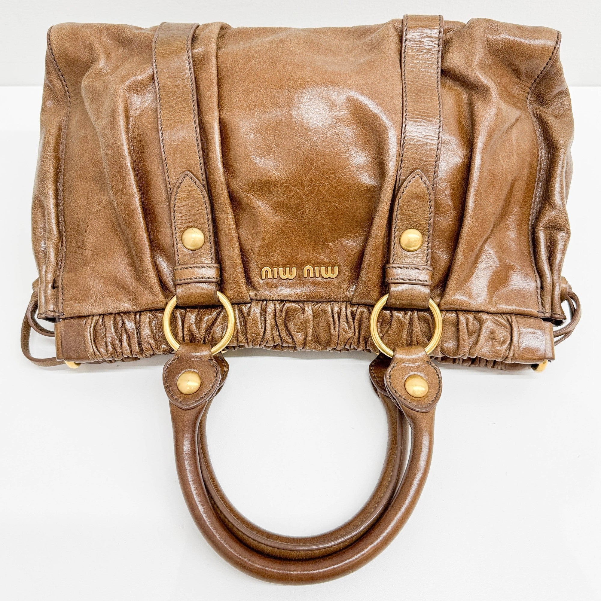 Vitello Brown Leather Two-Way Bag