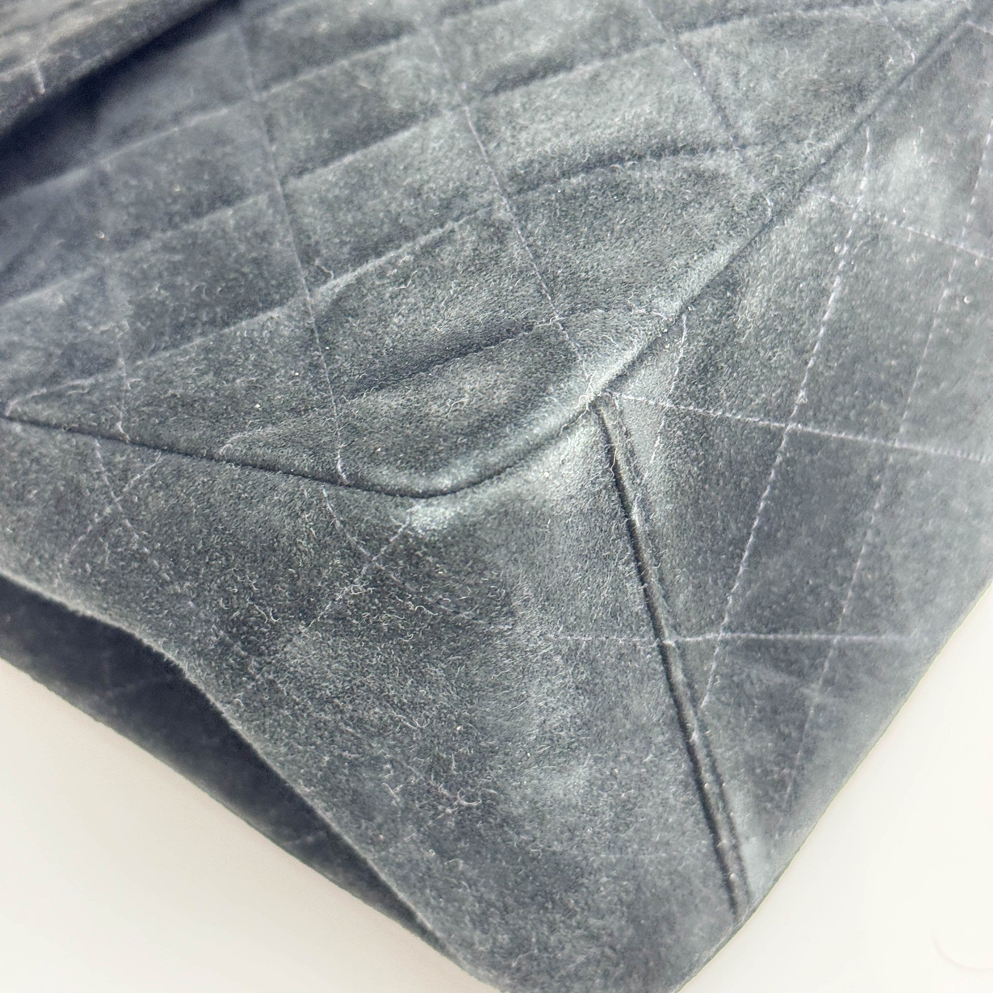 Maxi Classic Flap Matelasse Black Suede Shoulder Bag