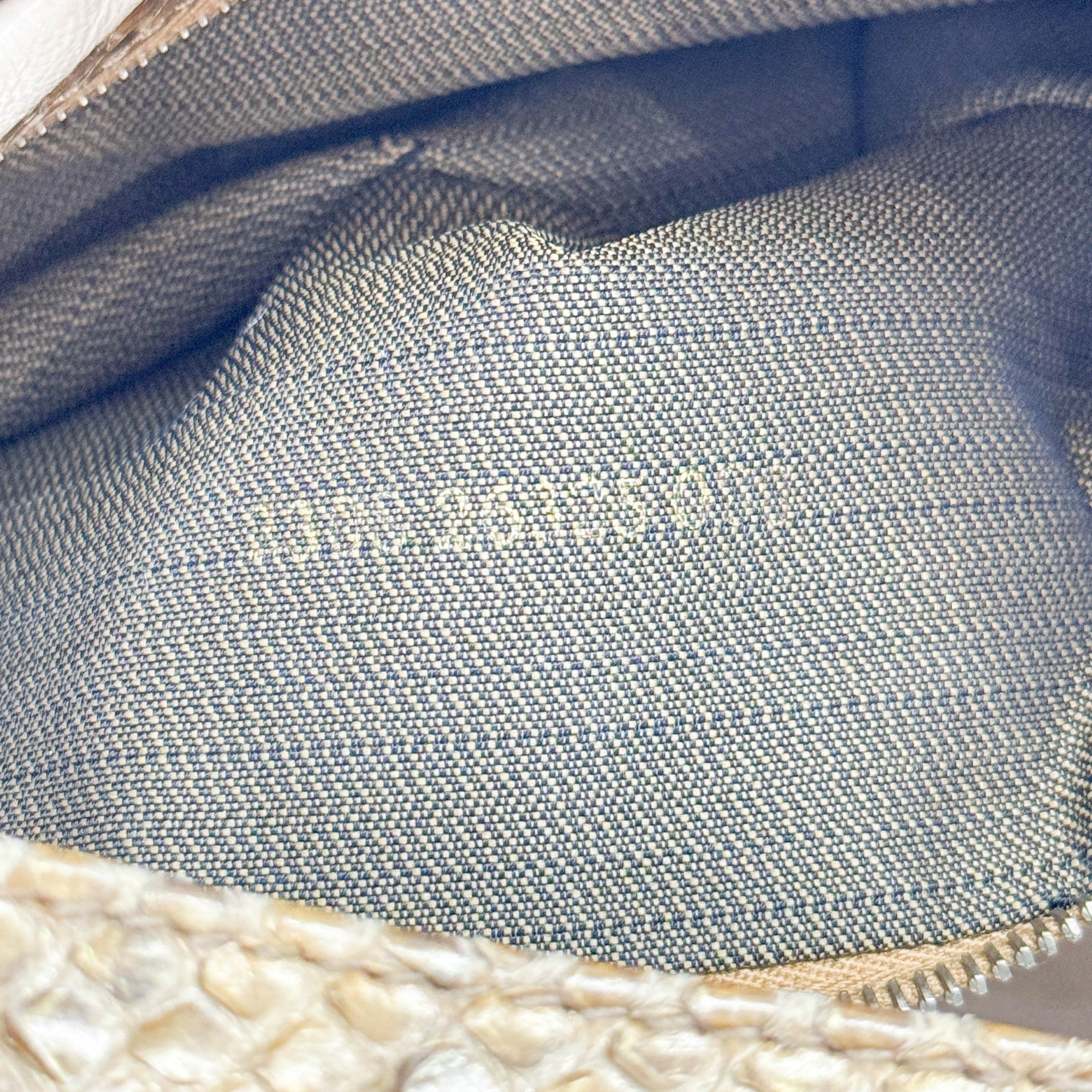 Mamma Baguette Gold Python Embossed Leather Shoulder Bag