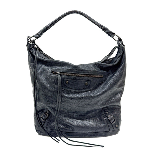 The Day Black Leather Shoulder Bag