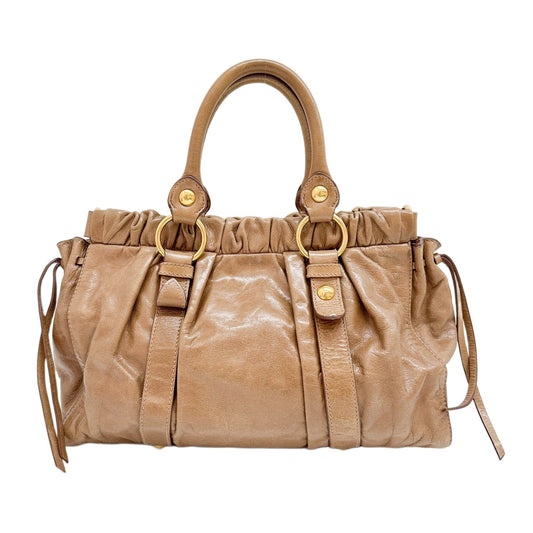 Vitello Brown Leather Two Way Bag