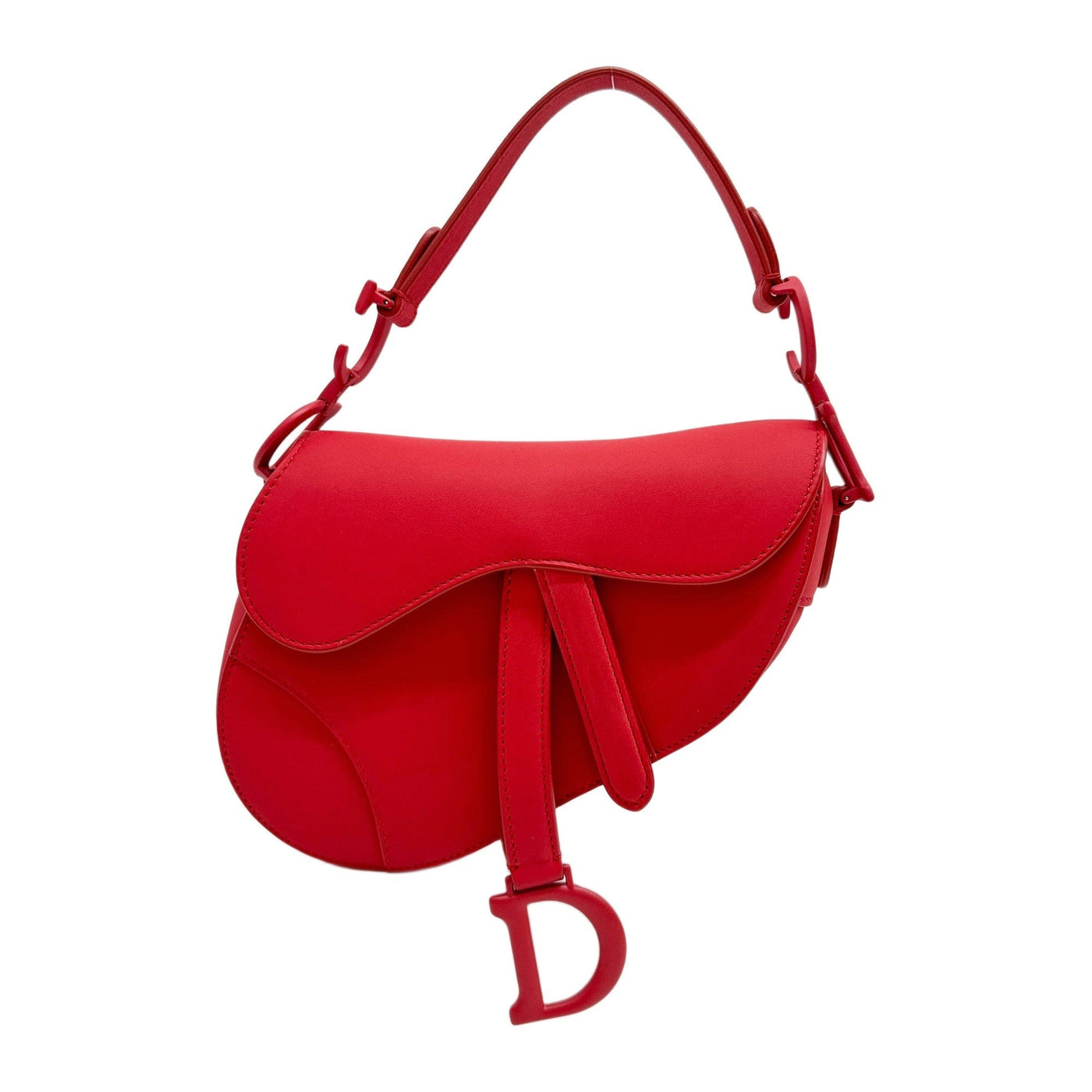 Mini Saddle Red Leather Shoulder Bag