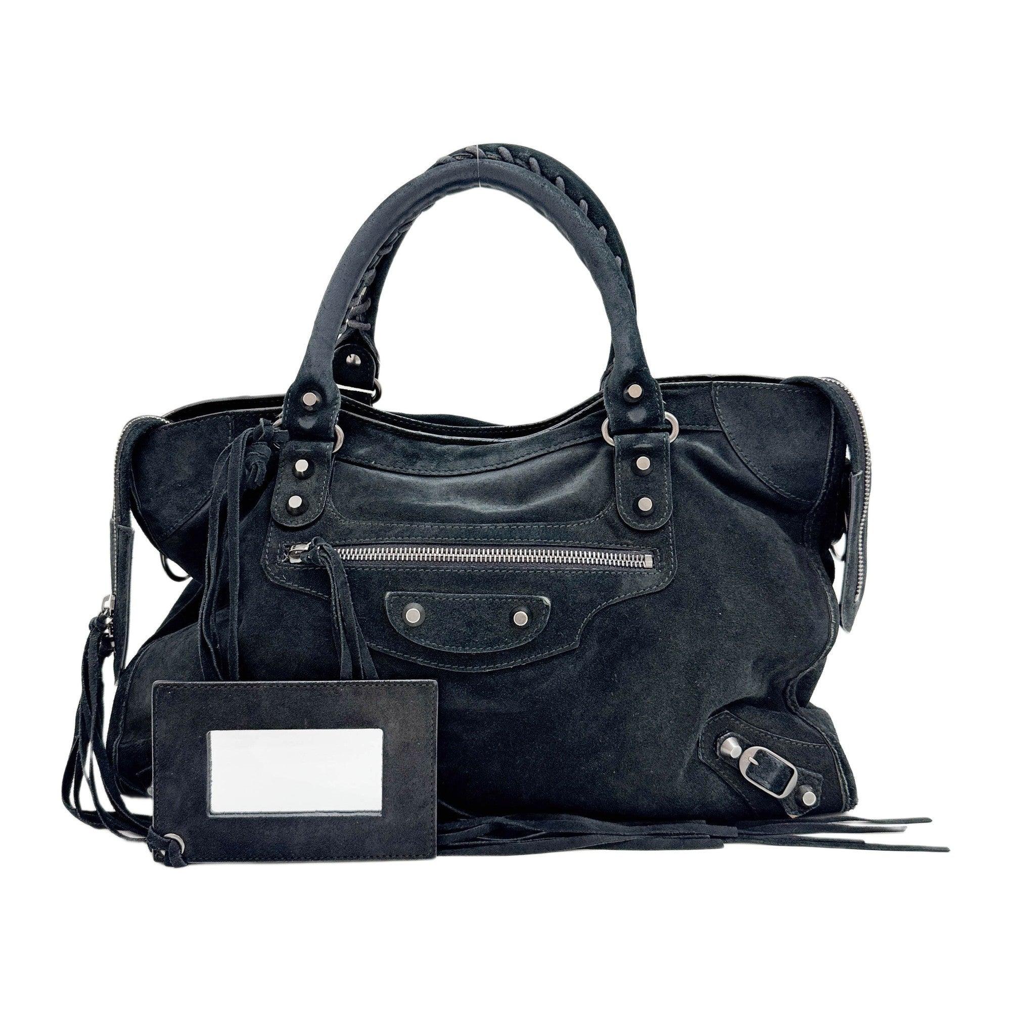 The City Black Suede Two Way Bag
