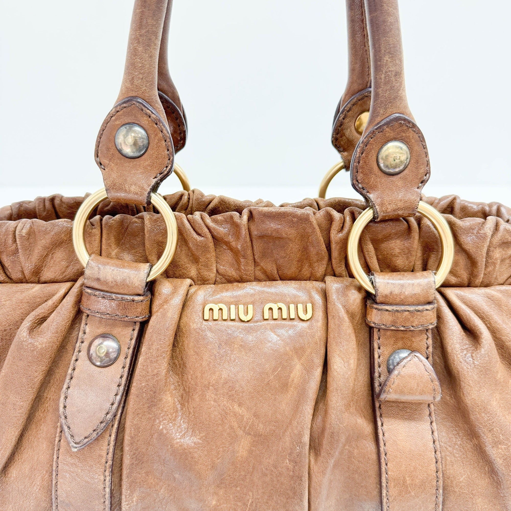 Vitello Brown Leather Two Way Bag