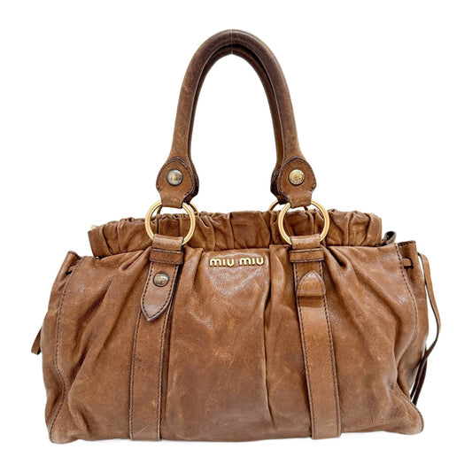 Vitello Brown Leather Two Way Bag