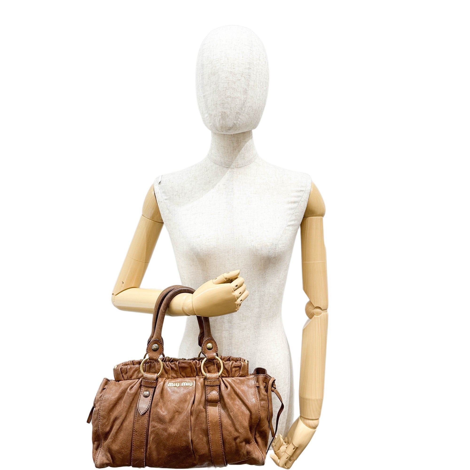 Vitello Brown Leather Two Way Bag