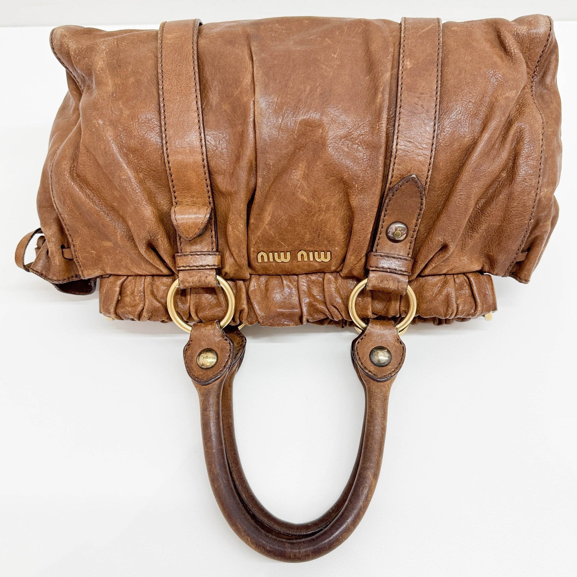 Vitello Brown Leather Two Way Bag