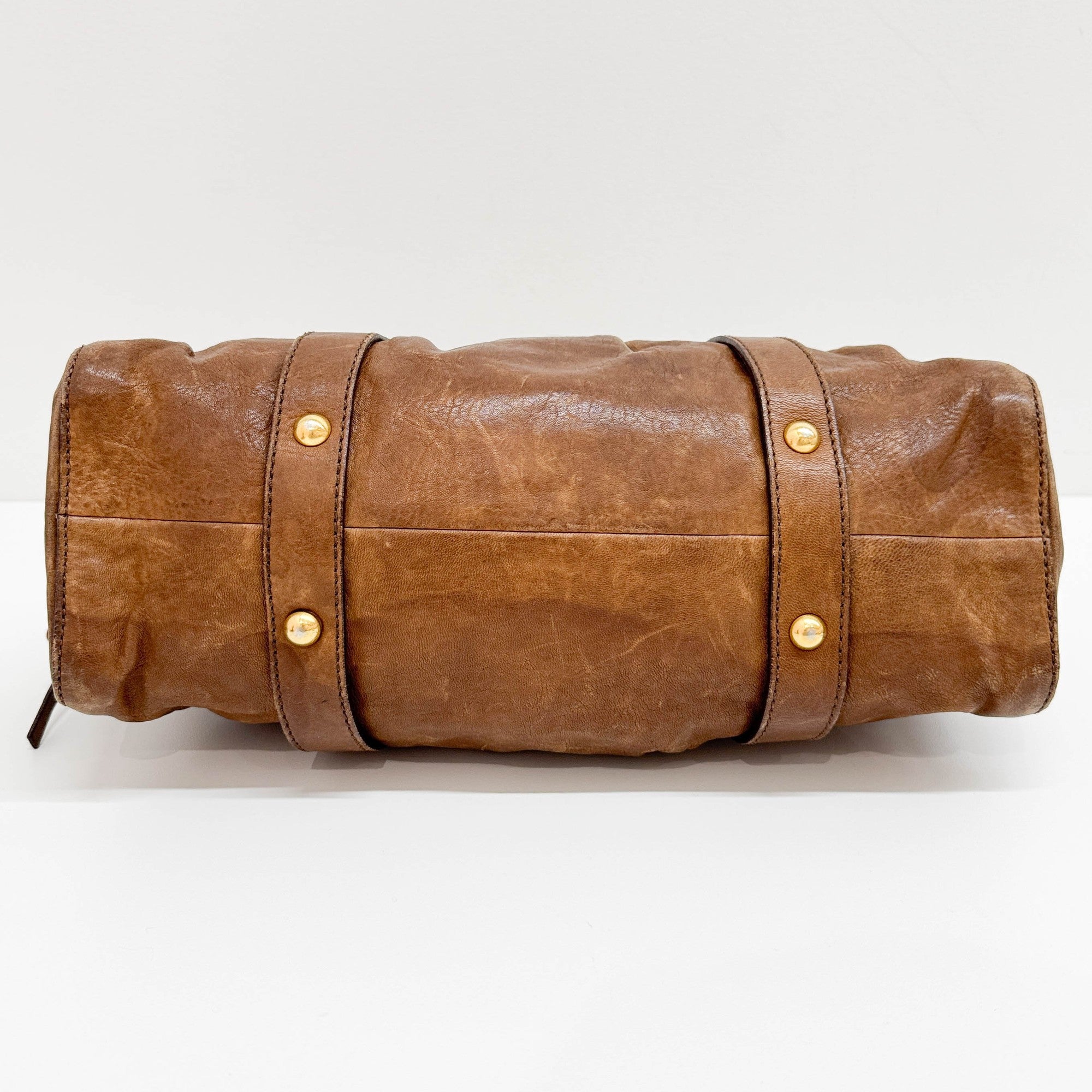Vitello Brown Leather Two Way Bag