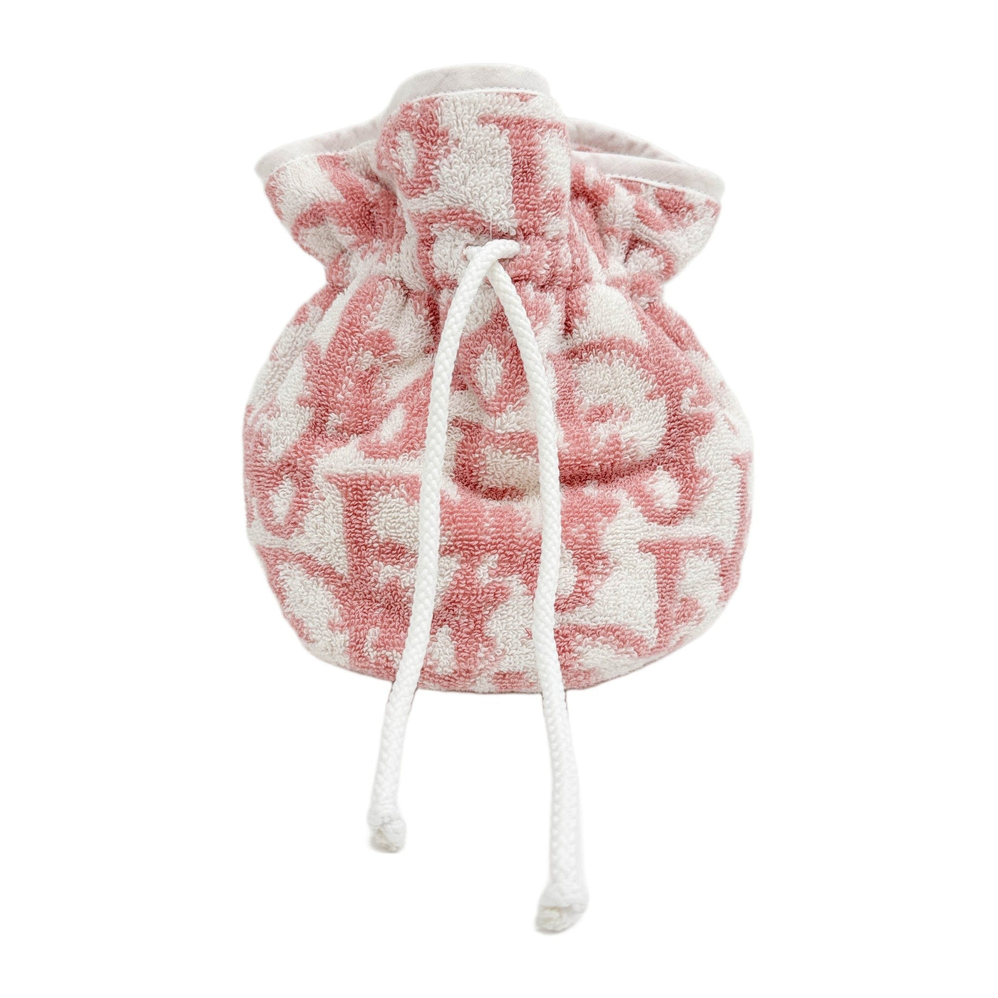 White and Pink Trotter Cotton Towel Bag