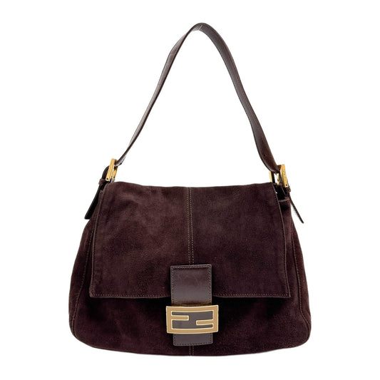Mamma Baguette Brown Suede Shoulder Bag