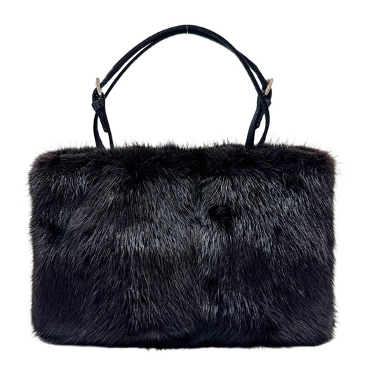 Black Fur Hand Bag