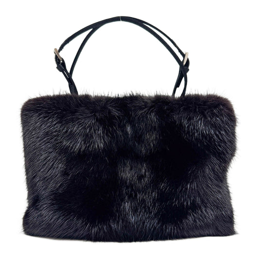 Black Fur Hand Bag