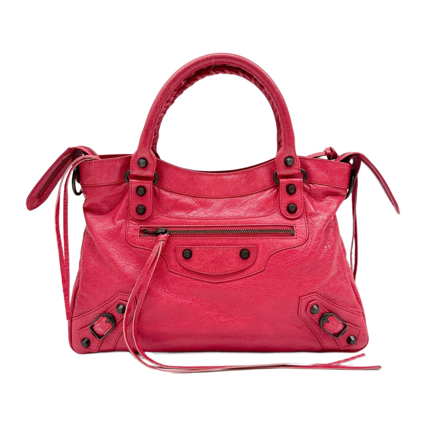 The Town Cerise Pink Leather Hand Bag