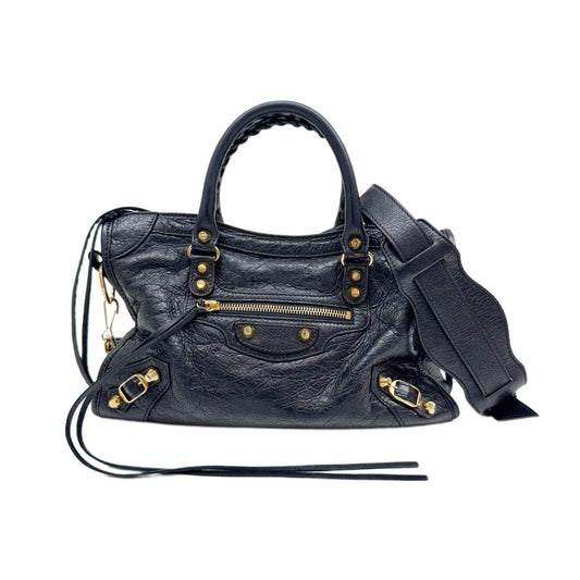 The First Black Leather Two Way Bag