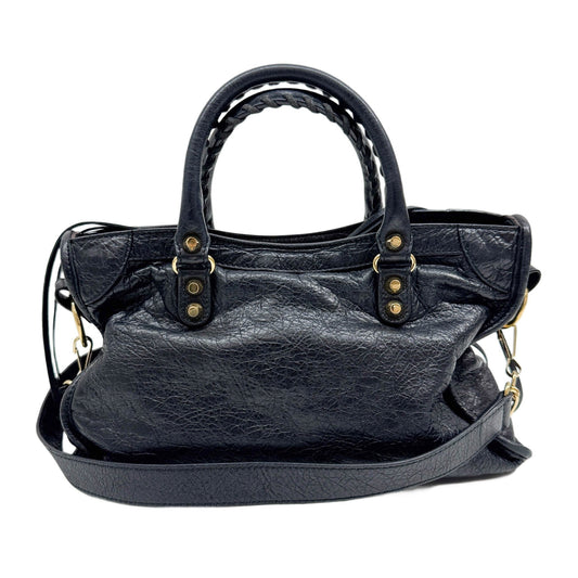 The First Black Leather Two Way Bag
