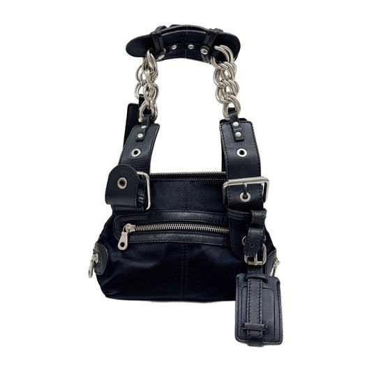 Black Satin Shoulder Bag