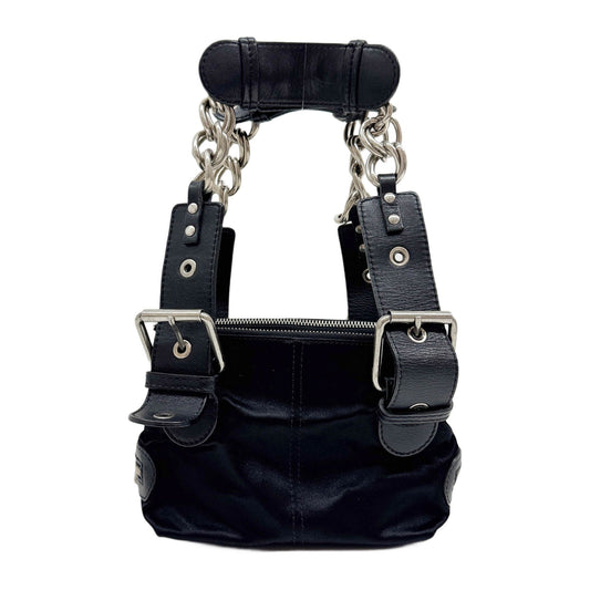 Black Satin Shoulder Bag