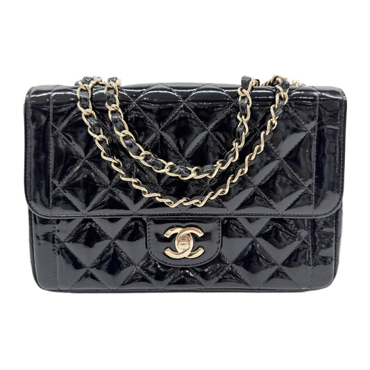 Classic Flap Matelasse Black Patent Leather Shoulder Bag