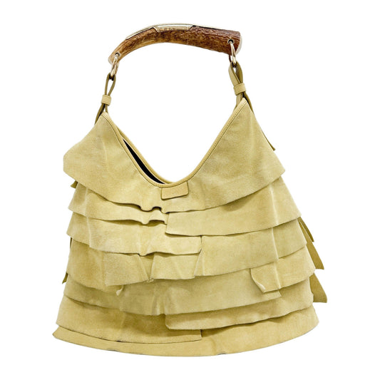 Mombasa Saint Tropez Pear Green Suede Shoulder Bag