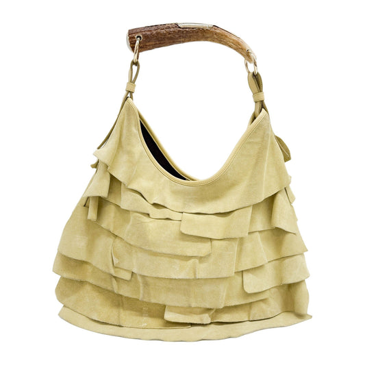 Mombasa Saint Tropez Pear Green Suede Shoulder Bag