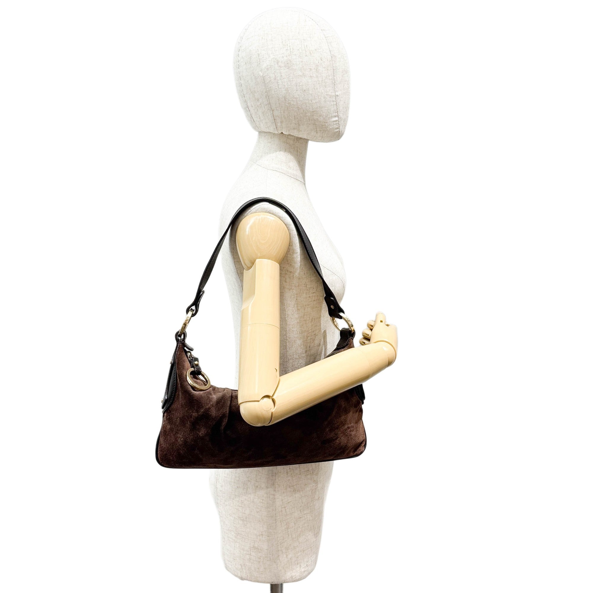 Brown Suede Shoulder Bag