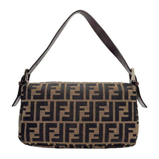 Baguette Brown Zucca Shoulder Bag