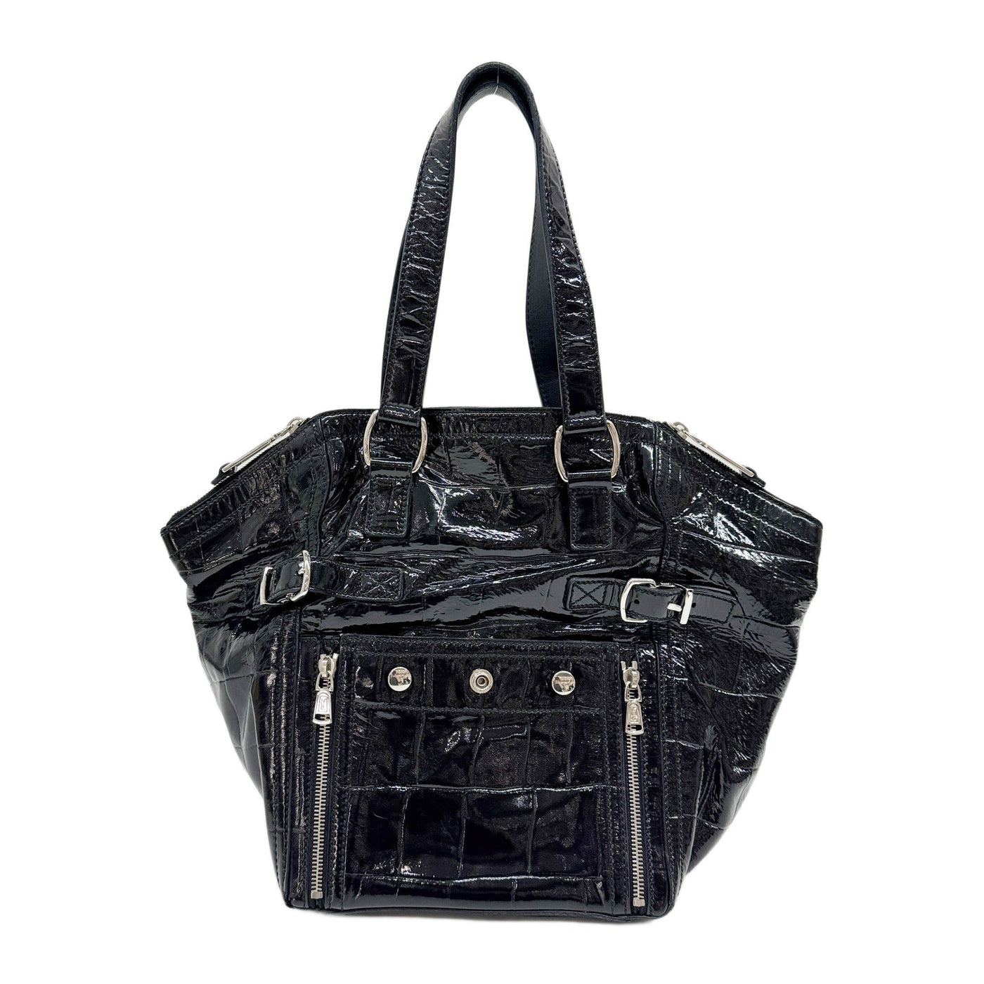 Downtown Crocodile Embossed Leather Shoulder Bag