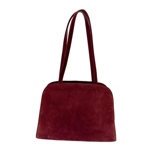 Maroon Red Suede Shoulder Bag