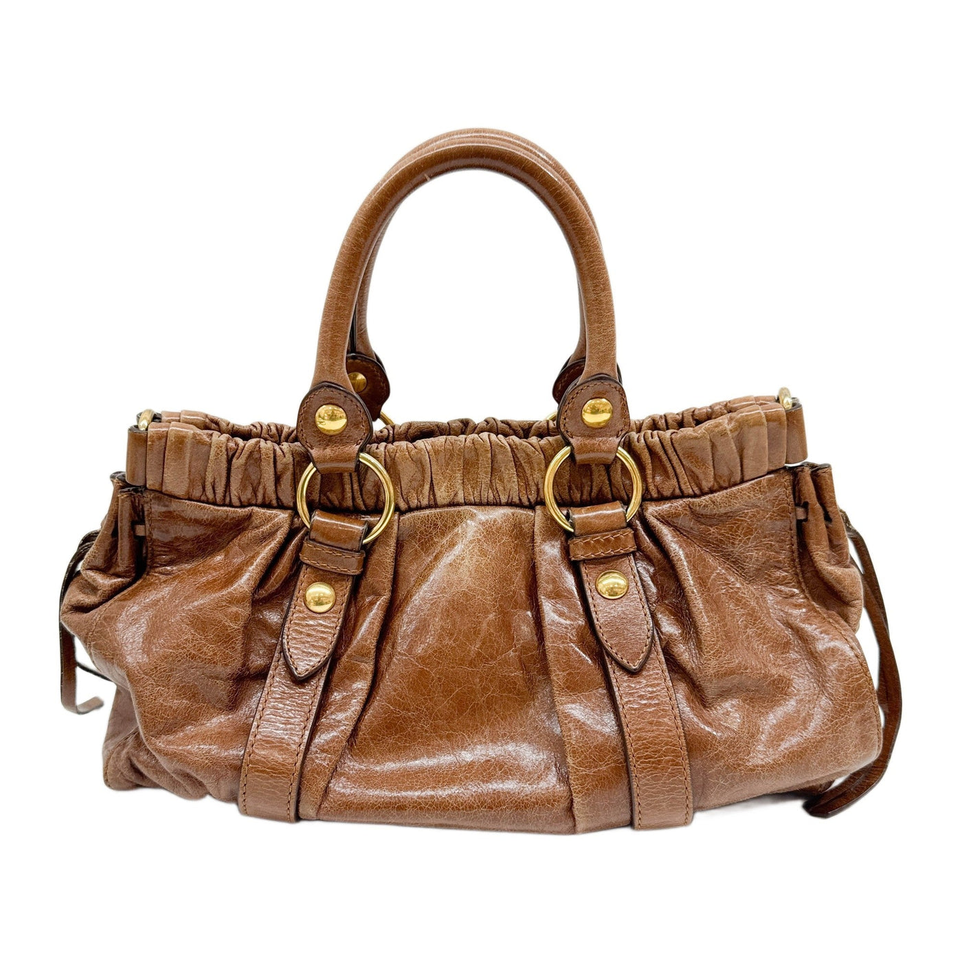 Vitello Brown Leather Two Way Bag