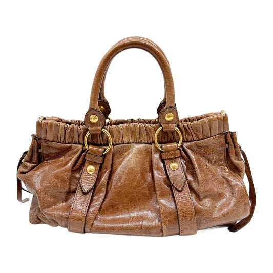 Vitello Brown Leather Two Way Bag