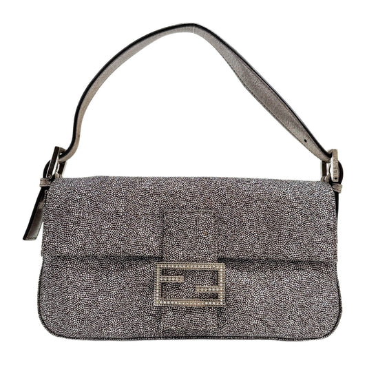 Baguette Silver Lurex Shoulder Bag