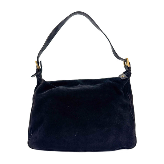 Mamma Baugette Dark Brown Suede Shoulder Bag