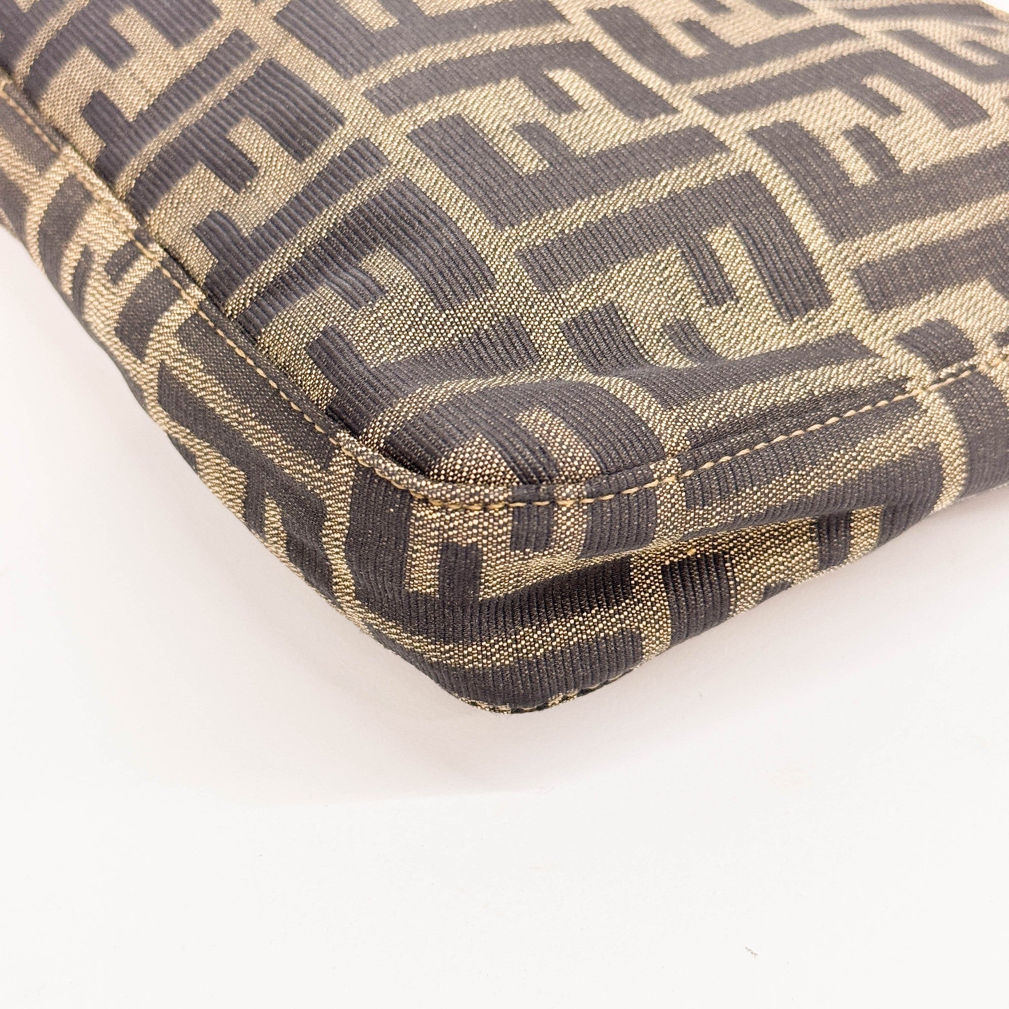 Zucca Brown Canvas Hobo Shoulder Bag