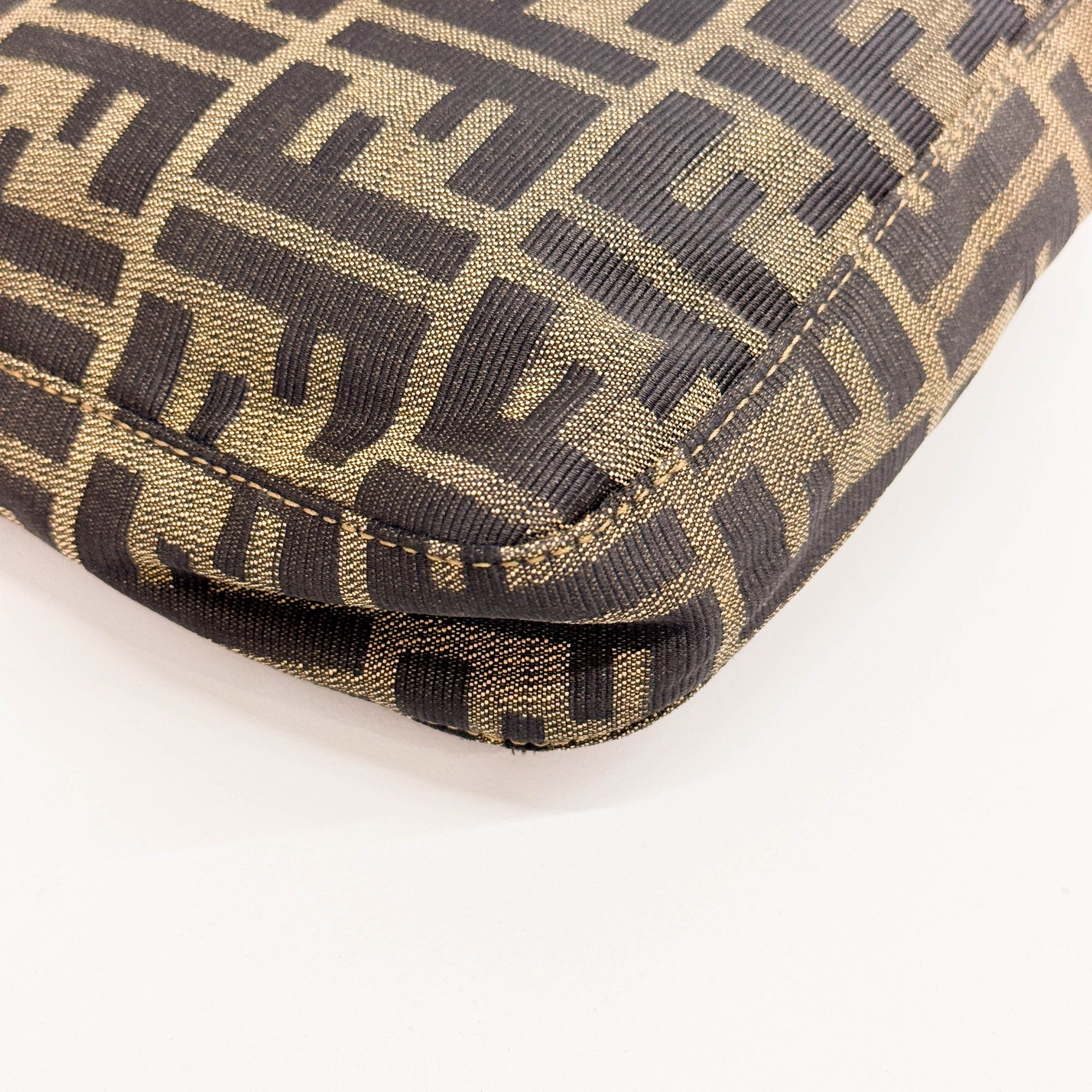 Zucca Brown Canvas Hobo Shoulder Bag