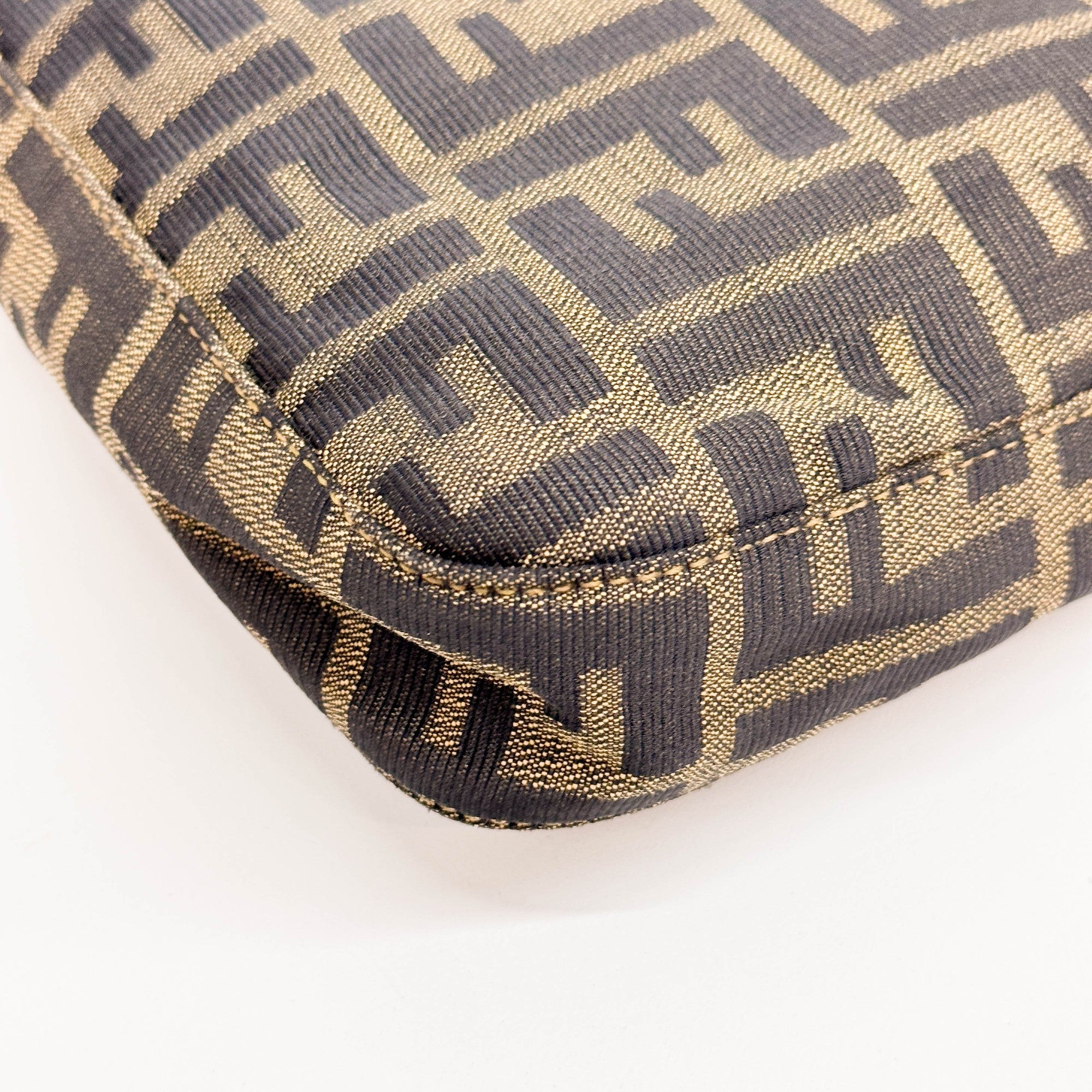 Zucca Brown Canvas Hobo Shoulder Bag