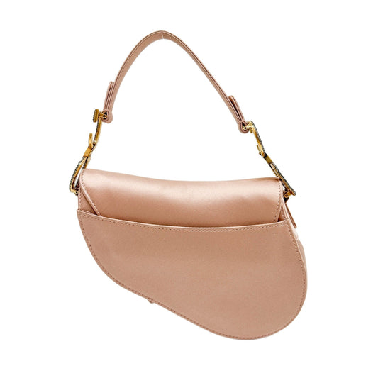 Mini Saddle Rose-Gold Satin Hand Bag