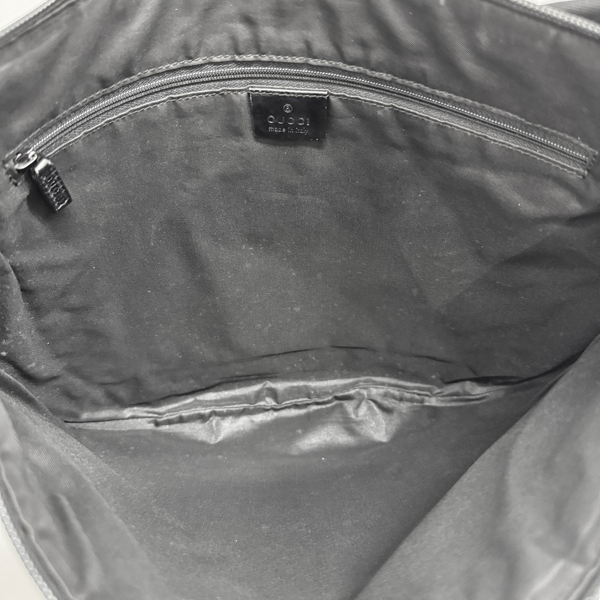 Black GG Suede Shoulder Bag