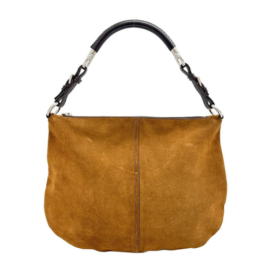 Large Aimee Brown Suede Shoulder Bag