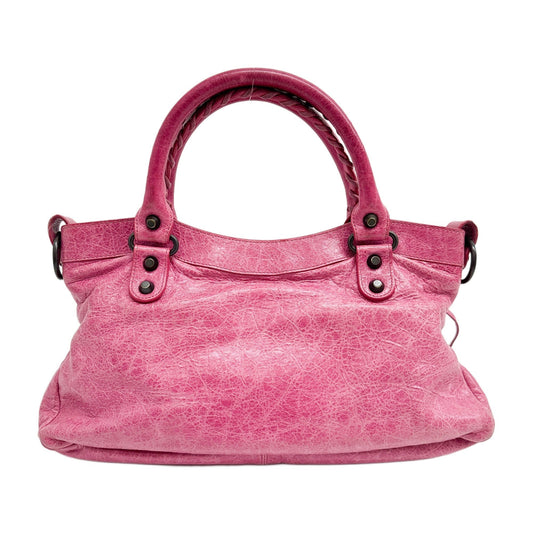 The First Pink Leather Two Way Bag