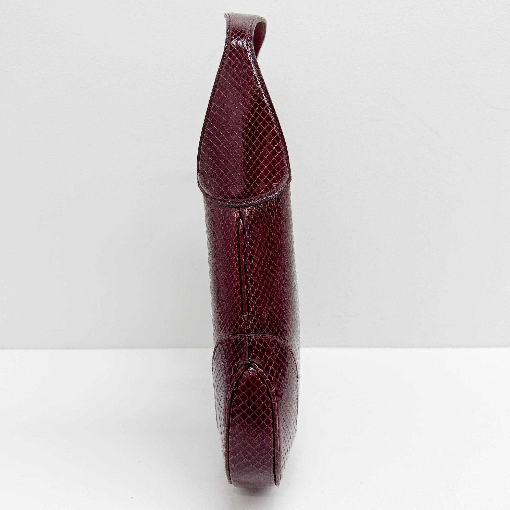 Gucci Jackie Bordeaux Red Python Embossed Leather Shoulder Bag