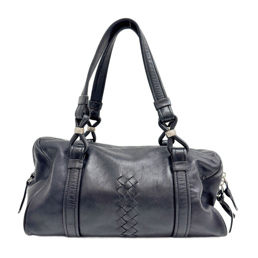 Boston Black Leather Shoulder Bag