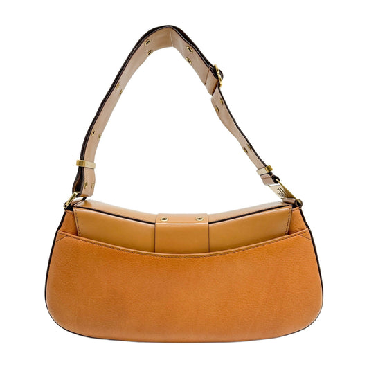 Street-Chic Caramel Brown Leather Shoulder Bag