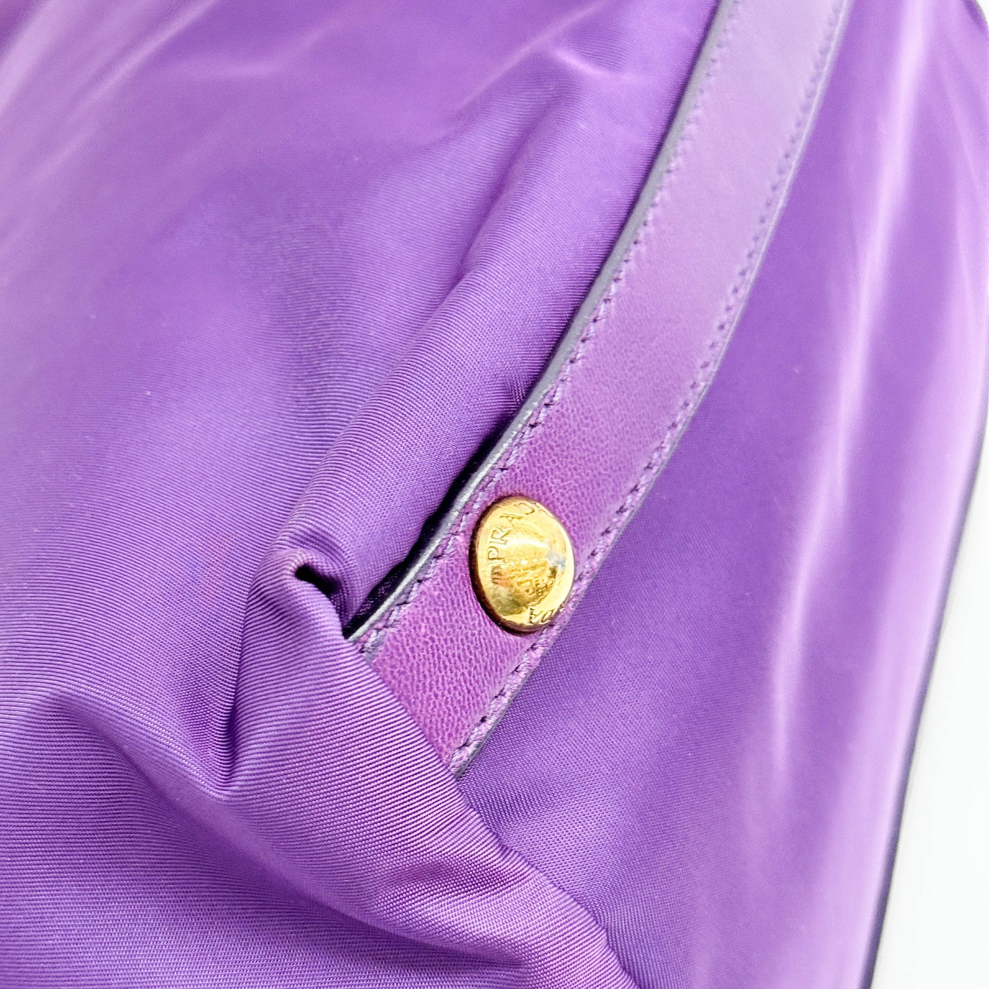 Rhinestone Purple Nylon Hand Bag